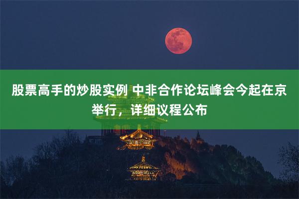 股票高手的炒股实例 中非合作论坛峰会今起在京举行，详细议程公布