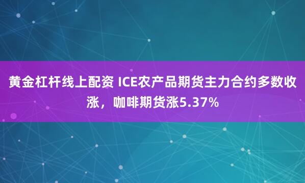 黄金杠杆线上配资 ICE农产品期货主力合约多数收涨，咖啡期货涨5.37%