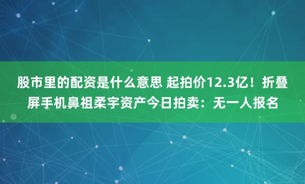 股市里的配资是什么意思 起拍价12.3亿！折叠屏手机鼻祖柔宇资产今日拍卖：无一人报名