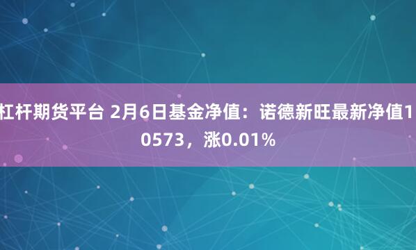 杠杆期货平台 2月6日基金净值：诺德新旺最新净值1.0573，涨0.01%