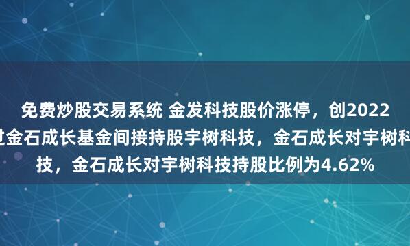 免费炒股交易系统 金发科技股价涨停，创2022年8月以来新高！通过金石成长基金间接持股宇树科技，金石成长对宇树科技持股比例为4.62%